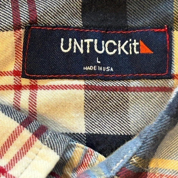 Untuckit men’s button down cotton plaid shirt size large - Picture 3 of 3